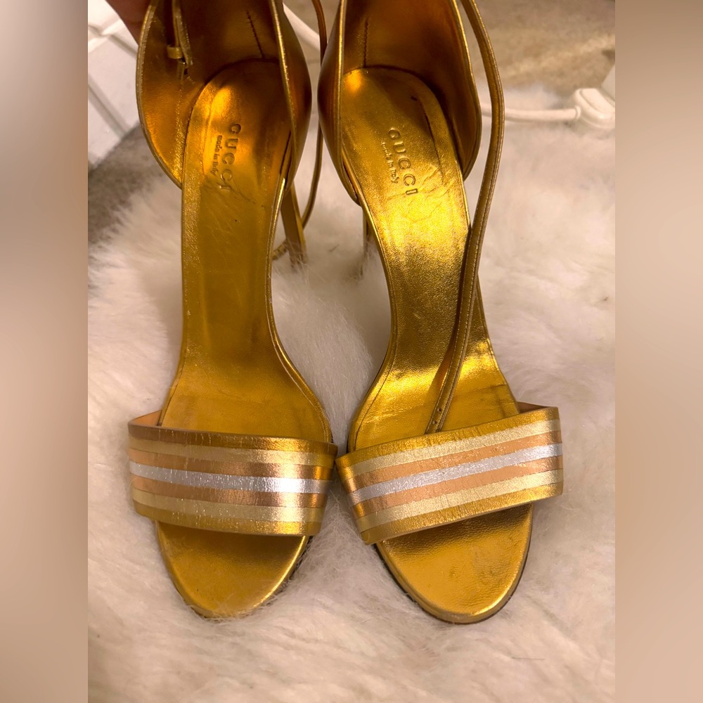 Gucci sandals gold strappy sandals from Boyd’s